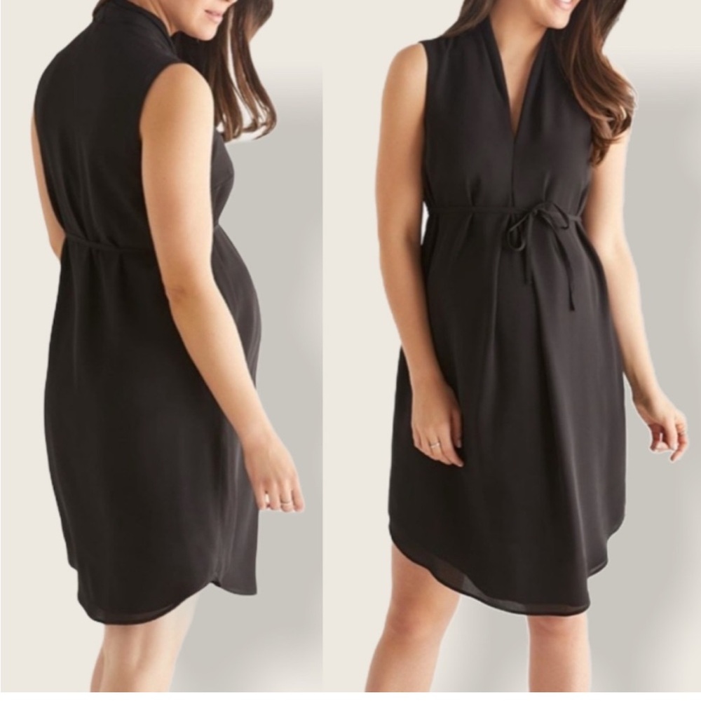 Stork & Babe Maternity Dressy Black Tank Dress